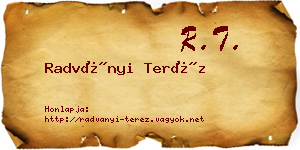 Radványi Teréz névjegykártya